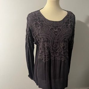 Johnny Was Blouse, Large, Grey